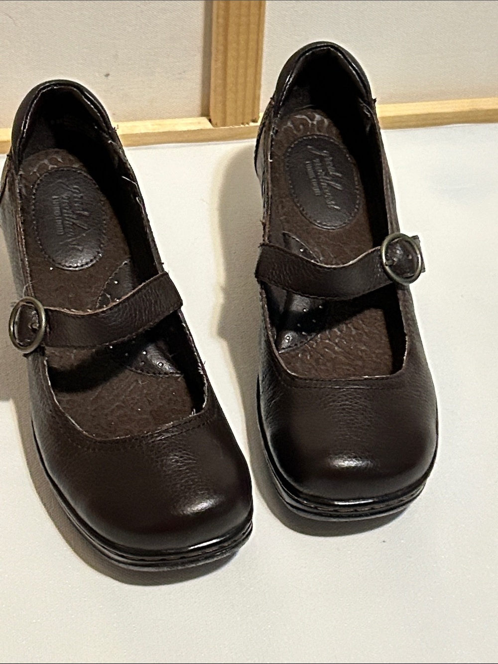 Earth Spirit Dark Brown Mary Jane Strap Flats